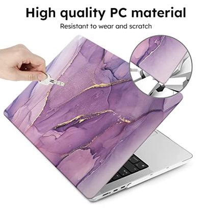 iCasso for MacBook Air 13 inch Case 2025 2024-2022 Release M4 A3240 M3 A3113 A2681 M2 with Liquid Retina Display, Hard Plastic Shell for Mac Air 13.6, TPU Keyboard Cover&Screen Protector, Purple - color: purple