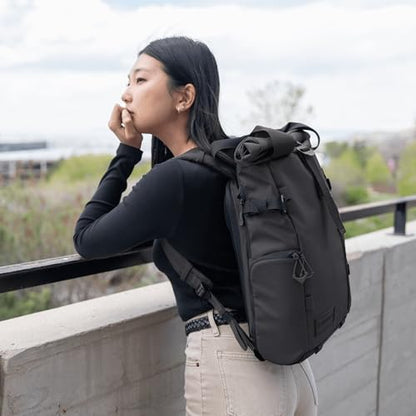 WANDRD PRVKE Rolltop 15L V4 Photography Bundle – Compact Travel Camera Backpack with Essential Camera Cube and Laptop Sleeve - color: Black, size: 15L (Photography Bundle), style: Rolltop