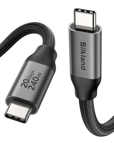 Silkland USB 4 for Long Thunderbolt 4 Cable 16.5FT/5M, 20Gbps Data Transfer, Supports 5K/4K@60Hz, 240W PD 3.1 Charging, USB C Video Cable Compatible for Thunderbolt 3, MacBook, SSD, Docking,VR Headset - size: 16.5FT