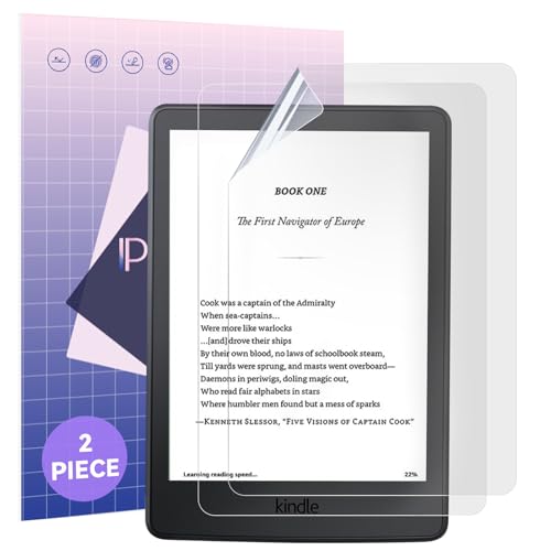 IPROKKO [2 Pack] Anti Blue Light Screen Protector for 6" Kindle 11th Gen 2024/2022 Protective Film, Eyes Friendly Easy Install Anti Glare Kindle Basic Tablet eBook Reader Screen Protector Compatible with Kobo Clara, Kobo Nia, PocketBook - color: Blue, siz