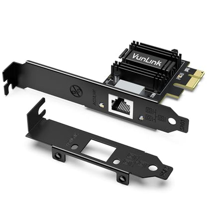 2.5Gb PCIe Network Card, VunLink Multi-Gigabit 2.5G Ethernet Card, Realtek RTL8125B LAN Adapter, 2.5Gbps/1Gbps/100Mbps NIC Card for Desktop PCs, Gaming, Windows & Linux Compatible