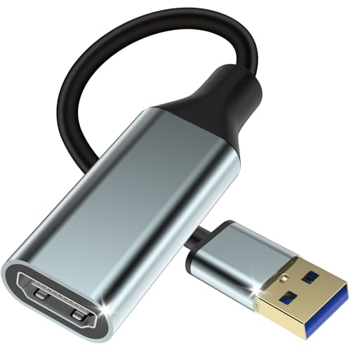 Herfair USB to HDMI Adapter 1080P Monitor Connector with Built-in Driver | USB-A to HDMI Converter Support Windows 11/10/8.1/8/7 & MacOS Laptop, PC, Computer, MacBook (USB Male HD Female)