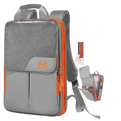 Slim & Expandable Laptop Backpack 15.6 16 17 inch Travel Business Backpack Water-Resistant Daypack for Men and Women，Gray orange - color: G01og01