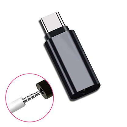 cablecc Type-C to 3.5mm Earphone Adapter USB-C 3.1 Male to AUX Audio Female for Xiaomi 6 Mi6 Letv 2 Pro 2 Max2 (Black) - style: 3.5mm Black