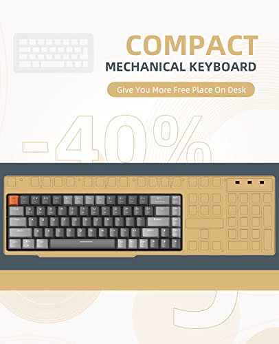 ZIYOU LANG RK68 60% Wireless Mechanical Keyboard, Bluetooth 5.0/2.4Ghz Dual Mode 2-in-1 USB-C Receiver Mini Mechanical Keyboard, Hot Swappable Red Switch Gaming Keyboard for PC/MAC/Laptops - color: Dark gray/Red Switch