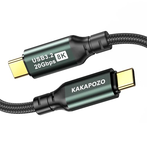 USB C 3.2 Gen 2x2 Video Cable for Monitor - 1.6FT / 0.5M | 8K@60Hz/4K@120Hz, 100W PD Fast Charging, 20Gbps Data Transfer, Compatible with iPhone 17/16/15, MacBooks, iPad, Carplay - size: 1.6FT