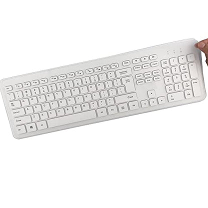 Universal Computer Desktop Keyboard Cover Skin (17.52" x 5.51") for Standard Size PC Computer Desktop Keyboards, Clear Waterproof Anti-Dust Silicone-Clear - color: Clear, size: 17.52 x 5.51 Inch