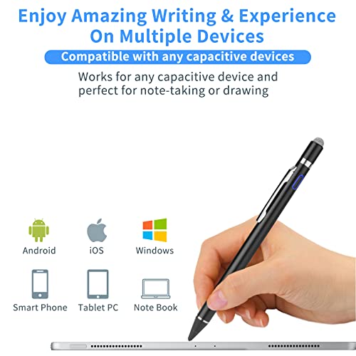 Stylus Pen for iPhone 17/16/15/14/13 Pro Max, Digital iPhone Pencil | Ultra Fine Tip with High Precision, 2-in-1 Fabric Magnetic Cap Pen Good for Drawing and Writing, Black