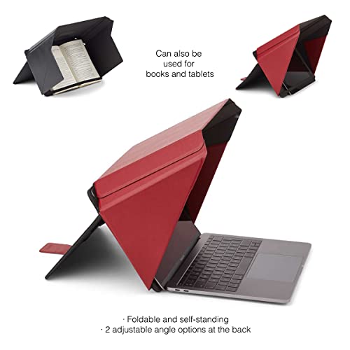 4-in-1 Laptop Screen Shade – Original Lux Hood – Sun, Privacy, Heat & Contrast Protection, Freestanding with Pocket, Fits 12–14” MacBook & PC, Patented, Red | PHILBERT Danish Design - color: Red, size: 12-14in