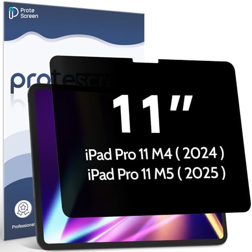 Privacy Screen Protector Compatible with iPad Pro 11 Inch M4/M5 (2024/2025 5/6th Gen), Anti Glare Blue Light Spy Filter Private, High Sensitive Bubble-Free Easy Install Black Security Screen Shield - size: iPad Pro 11 inch Privacy Screen