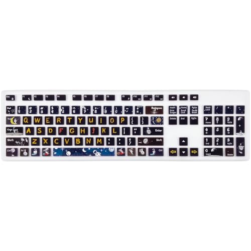 Keyboard Cover for Dell KM636 KB216 KB216t/d/p Keyboard, Dell Optiplex 3050 3240 5250 5460 7450 7050, Inspiron Desktop 3475 3477 3670 5400 5490 7700 7790 (Spaceman) - color: Spaceman