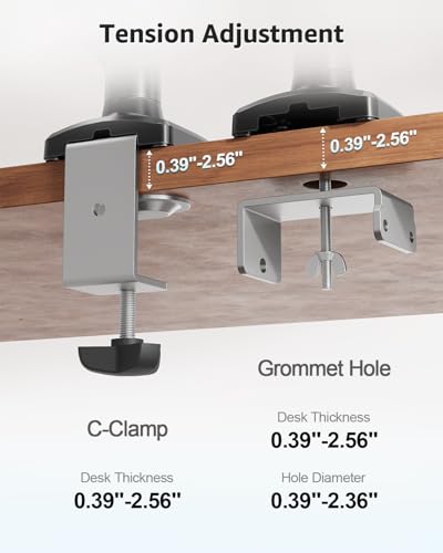 MOUNTUP Laptop Stand for Desk, Adjustable Aluminum Laptops Arm Mount for 14-17 Inch Notebook & 32" Monitor, Laptops Arm for Desk Support for 2.2-19.8lbs, 2-in-1 Laptop Desk Mount with Clamp/Grommet