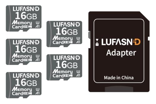 5-Pack 16GB Micro SD Cards with Adapter, Class 10 UHS-I A1 U1 TF Flash Memory Cards, Reliable for Kindle Fire E-Reader, Vintage Digital Camera, Car GPS Navigation, Mini Recorder, MP4 Player - size: 16G-5Pack