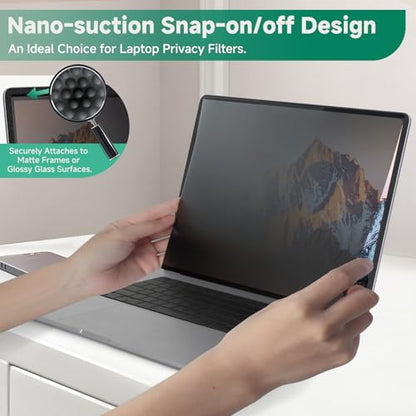 Nano-Suction Laptop Privacy Screen 15.6 Inch 16:9, Removable Screen Privacy Shield for Laptop, Anti Glare, Anti Bule Light, Screen Protector for Lenovo HP Dell Acer Asus Thinkpad - size: Laptop 15.6 inch 16:9