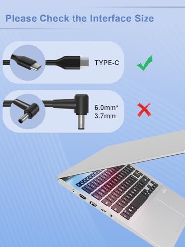 100W-USB C Laptop Charger Compatible with Lenovo Thinkpad HP Dell Asus MacBook Samsung Galaxy Surface Pro 11 10 9 8 7 Universal Chromebook Replacement Power Cord and Other USB-C Devices