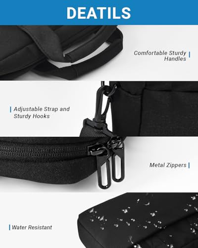 Laptop Messenger Bag with Zippers, Padded Protection, Adjustable Shoulder Strap - color: Pink