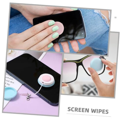 Generic 6pcs Mobile Phone Screen Wiping Tool Glass Lens Cleaner Keychain Glasses Cleaner Wipes Eye Glasses Cleaner Tool Screen Cleaner Phone Cleaning Wipes Cell Phone Dust Brush, 3.50X3.50X1.60CM