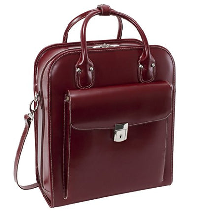 McKlein LA Grange, Top Grain Cowhide Leather, 15" Leather Detachable -Wheeled Ladies' Laptop/Computer & Tablet Business Briefcase Bag/Women's Rolling Overnight Travel Bag, Removable trolley case