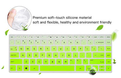 Keyboard Cover for HP Laptop 14/HP Pavilion 14-dq 14-cf/fq 14t-dq300/dq200 14-dq0052dx 14-dq5043cl 14-dq2078wm 14-dq0055dx 14-dq0002dx 14-dq1040wm 14-dq0057nr 14-dq2053cl dq1059wm dq1035cl Skin, Green - color: Ombre Green