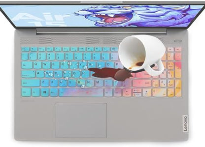 Keyboard Cover Skin for Lenovo IdeaPad 1/IdeaPad 1i 15.6 inch Laptop 15ADA07 15IAU7 15ALC7 15IJL7, Lenovo IdeaPad 1 15AMN7 15IGL7 15.6, Lenovo V15 Series 15.6" US, Stylish Colorful - color: Stylish Colorful
