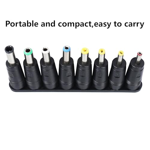 DC Power Adapter DC5521 Laptop Plug 5.5mmx 2.1mm Female to Male | 8-in-1 Universal Connector Adapter with DC 5.5mm x2.1mm Black Tuning Fork Cable 8.66 in/22cm