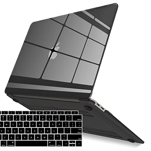 IBENZER Compatible with New MacBook Air 13 inch Case 2022 2021 2020 M1 A2337 A2179 A1932, Plastic Hard Shell Case with Keyboard Cover for Mac Retina Display with Touch ID, Crystal Black, MMA-T13CYBK+1 - color: Crystal Black