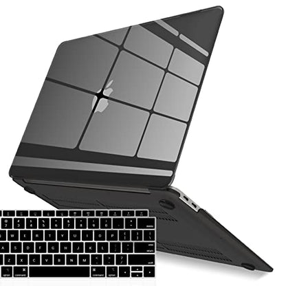 IBENZER Compatible with New MacBook Air 13 inch Case 2022 2021 2020 M1 A2337 A2179 A1932, Plastic Hard Shell Case with Keyboard Cover for Mac Retina Display with Touch ID, Crystal Black, MMA-T13CYBK+1 - color: Crystal Black