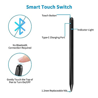 Stylus for Dell Latitude 2 in 1 Pen,1.5mm Fine Tip Pencil Compatible with Dell Latitude 2 in 1 Stylus Pen Black - color: Black