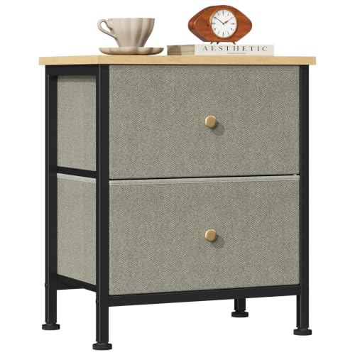Sweetcrispy Nightstand with 2 Storage Drawers, Small Bedside Table | Small Dresser with Sturdy Wooden Top for Daily Essentials, Compact Nightstand for Bedroom, and Small Spaces, Ink Green - color: Ink Green, size: 11.8"D x 18"W x 20"H (2 Drawers), 1 Pack