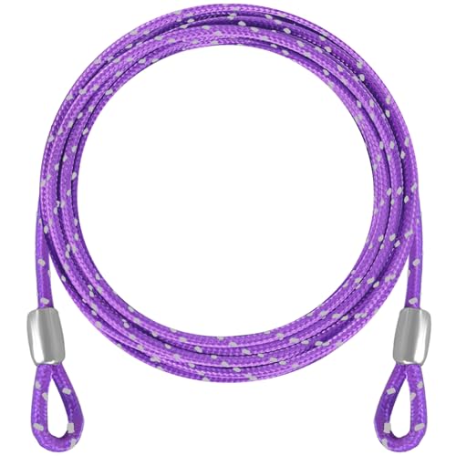 0.13IN Security Steel Cable 4/6/10/15FT Lengths Bike Lock Cable, Cable Rope, Stainless Steel Cable with Loops for Safety and Security - color: Purple, size: 15ft（1Pack）