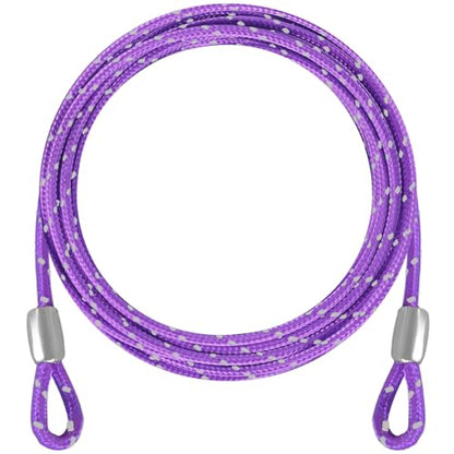 0.13IN Security Steel Cable 4/6/10/15FT Lengths Bike Lock Cable, Cable Rope, Stainless Steel Cable with Loops for Safety and Security - color: Purple, size: 15ft（1Pack）