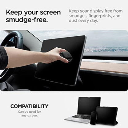 ﻿Spigen EZ Slide & Brush Screen Cleaner for Tesla Model Y 2025/26 (Juniper) & 3/Y/S/X/Cybertruck and Screens, Phones, Laptops, Tablets (Extra Microfiber Pad Included) [Black] | Tesla Model Y 2025/26 (Juniper) & 3/Y/S/X/Cybertruck and Screens, Phones, Lap