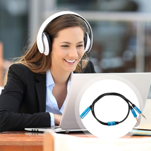 3.5mm Headphone Mic Splitter Cable with Abs Material Reducing Loss Compatible with Phone Headphone on Computer Separate Microphone for Computer and Laptop