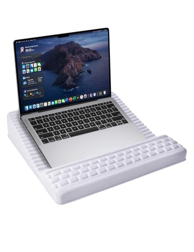 Adjustable Lap Desk with Wrist Rest, Reversible Laptop Stand | Cooling Grip Surface, Fits up to 17'' Laptop, Portable Lap Desk with Pillow Cushion, Computer Tray for Home Office, Mauve - color: Mauve