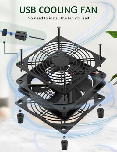 USB 120mm Computer Cooling Fan 5v 3 Speed Controller | Electronics Cooling Pad for Router Xbox PlayStation Receiver DVR T-Mobile 5G Home Internet Gateway Modem Mini PC - size: 120mm USB 5v