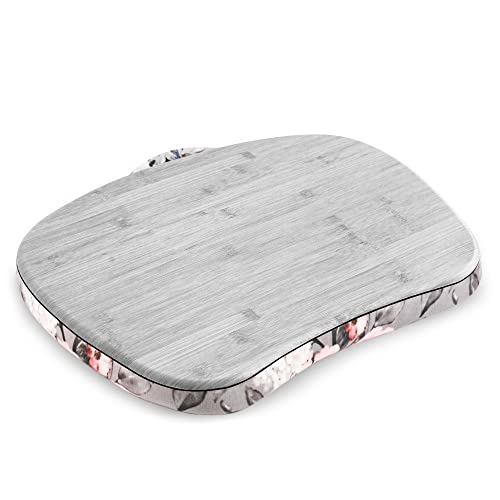 Lap Laptop Desk - Portable Lap Desk with Pillow Cushion, Fits up to 15.6 inch Laptop for Home Office Students Use as Computer Laptop Stand, Book Tablet(1-Light Grey) - color: 1-light Grey