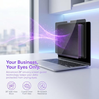 16" Privacy Screen Protector | 9H Tempered Glass with Anti-Blue Light & Anti-Glare | Universal Fit for HP, Dell, ASUS, Samsung, Lenovo, Acer, MSI 16:10 Laptops (Wide-Angle Privacy + Eye Comfort)" - size: Privacy Glass-16 Inch 16:10