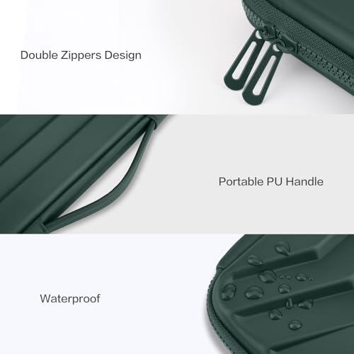 MOSISO 15-16 inch Laptop Hard Case, Waterproof Shockproof Laptop Sleeve Compatible with MacBook Pro 16, HP Acer Dell Lenovo ASUS, Symmetrical Trapezoid EVA Computer Bag with Handle, Emerald Green - color: Emerald Green, size: 15.6 inch