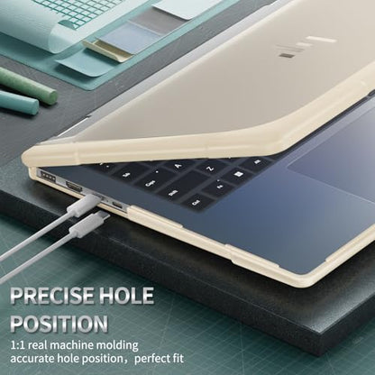 Batianda Protective Case for HP Envy x360 2-in-1 14 Inch 2024, Khaki | Shockproof TPU Bumper with Matte Durable Hard Shell and 360° Flip Support, Fits 14-fc0000 and 14-fa0000 Series - color: Khaki