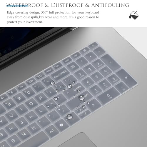 Keyboard Cover Skin for 2025 HP OmniBook 7 Laptop 17-dc0097nr 17-dc0037nr 17t-dc000 17.3" / OmniBook 7 16-ay 16-az 16-az0097nr 16-ay0087nr 16t-ay000 16t-az000 16 inch (Not fit Omnibook X 17-dd)-Clear - color: Clear