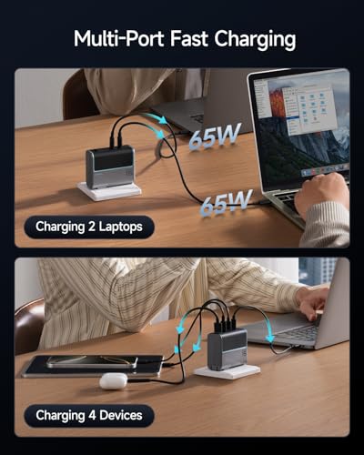 CUKTECH 15 140W USB C Charger, 4-Port Foldable Laptop Block, Advanced GaN Power Adapter, PD3.1 Fast Charging Wall Charger for MacBook, iPhone 16 Series, Samsung Galaxy, iPad, Pixel, and More