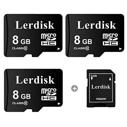 Factory Wholesale Micro SD Card U1 Pack of 3 in Bulk MicroSDHC with Adapter Produced by Authorized Licencee(8GB) - size: 8GB U1