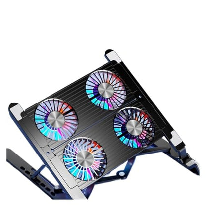 Laptop Cooler Base Stand Foldable Laptop Cooling Pad Portable Adjustable Notebook Stand for 13-17.3 Inch with 4 Fans