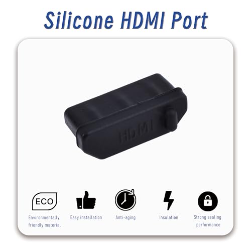 10 PCS HDMI Port Anti-dust Plugs, Silicone Covers Caps Stoppers, Port Protector for TV,Computer, Other Devices, 0.51 x 0.19 (LxW) - size: HDMI/Black/10 PCS