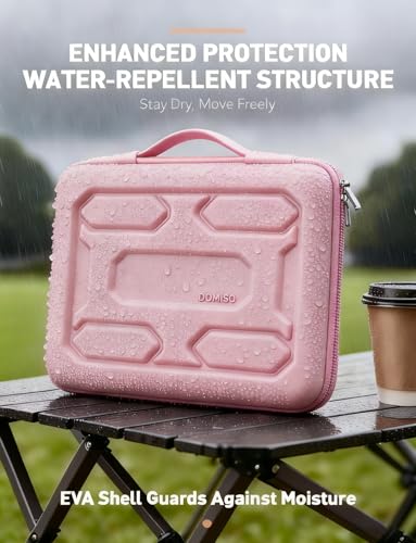 DOMISO 13.3 inch Laptop Sleeve with Handle Shockproof Computer Bag Waterproof EVA Protective Carrying Case for 13-13.3 inch Notebooks/13 MacBook Air/MacBook Pro Retina/Dell XPS 13/HP, Pink - color: Pink, size: 13.3 inch