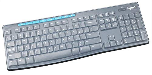 Ultra Thin Desktop Silicone Clear Keyboard Cover Skin Protector Compatible for Logitech MK370 MK270 Wireless Keyboard & Logitech K200 K260 K270 MK200 MK260 Keyboard (NOT for Other Desktop Keyboards) - color: Transparent