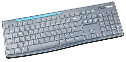Ultra Thin Desktop Silicone Clear Keyboard Cover Skin Protector Compatible for Logitech MK370 MK270 Wireless Keyboard & Logitech K200 K260 K270 MK200 MK260 Keyboard (NOT for Other Desktop Keyboards) - color: Transparent