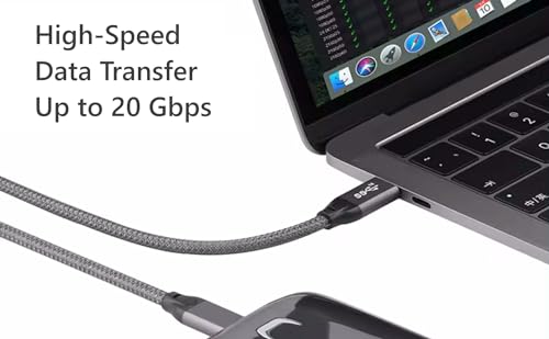USB C to USB C High Speed Data Transfer Video Monitor Docking Station Cable | USBC to USBC Cord for MacBook, Laptop, PC, HP, MNN, KYY, ARZOPA, InnoView, UPERFECT c-Force ReHisk, ViewSonic VisionOwl, Etc