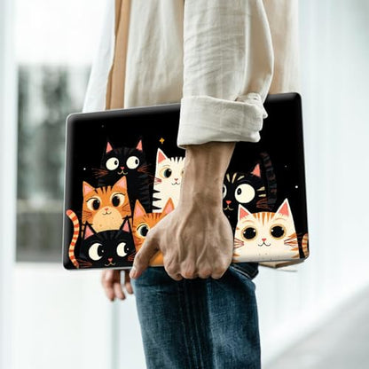 Reusable Universal Laptop Skin Sticker, Cut to Fit for 11.6–15.6 Inch Laptops, Waterproof Protective Film, No-Residue - Funny Cats - color: Funny Cats