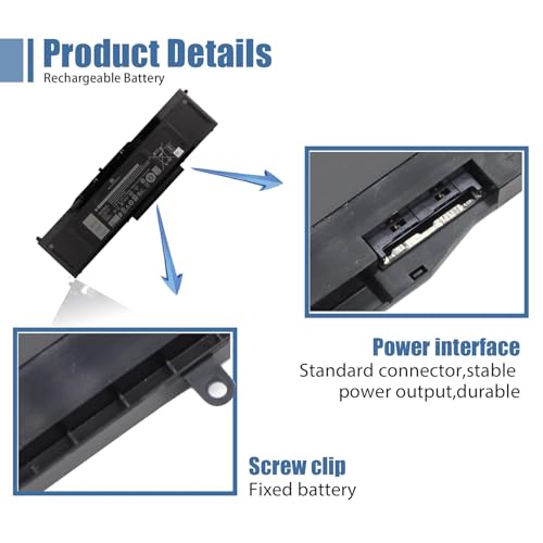 VG93N Laptop Battery Compatible with Dell Latitude 15 5580 5590 5591 E5580 E5590 E5591 Precision 15 3520 3530 M3520 M3530 Series Notebook WFWKK 0WFWKK 11.4V 92Wh 7666mAh 6-Cell - size: 13.05*3.72*0.28 inch VG93N